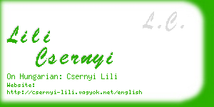 lili csernyi business card